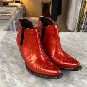Ariat Cherry Red Western Ankle Bootie Size 6.5